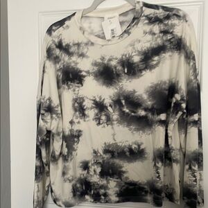 Everly Black and White Tie-Dye Long Sleeve Tee